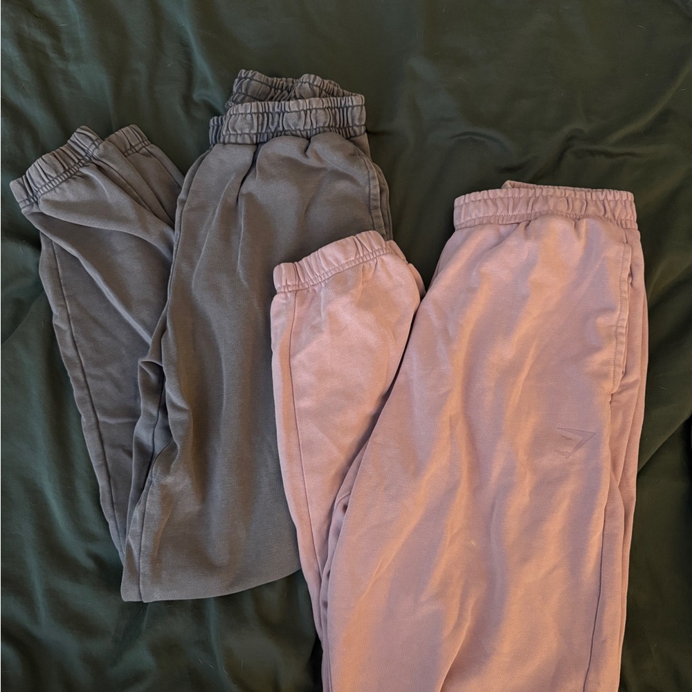 Gymshark Gray and light purple Joggers
